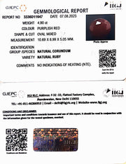 4.90/CT Natural Neo Burma Ruby with Govt. Lab Certificate (2331)